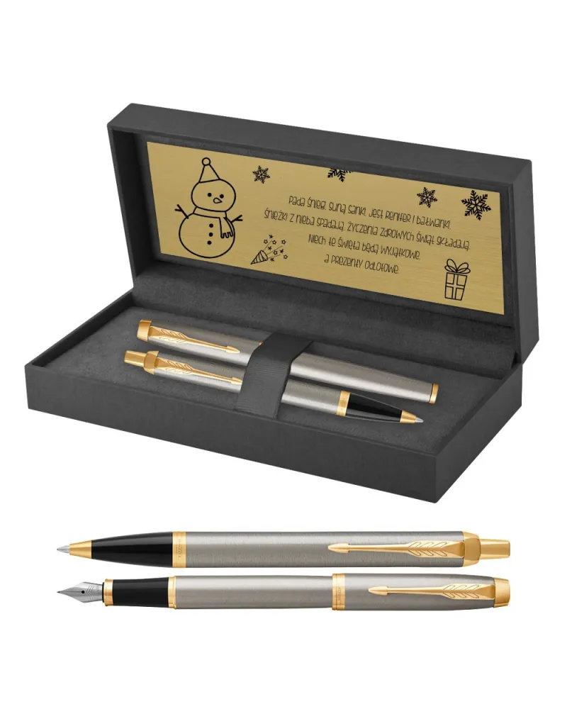 Długopis i Pióro Parker IM Brushed Metal GT w Pudełku z Grawerem (1931670/4) Długopis i Pióro Parker IM Brushed Metal GT w Pudełku z Grawerem (1931670/4)