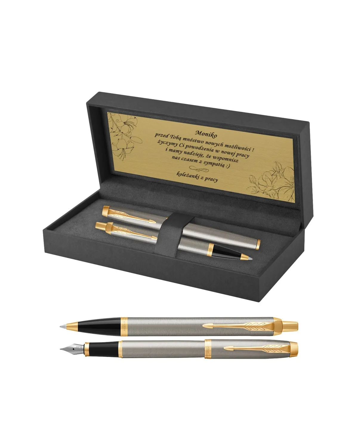 Długopis i Pióro Parker IM Brushed Metal GT w Pudełku z Grawerem (1931670/8) Długopis i Pióro Parker IM Brushed Metal GT w Pudełku z Grawerem (1931670/8)