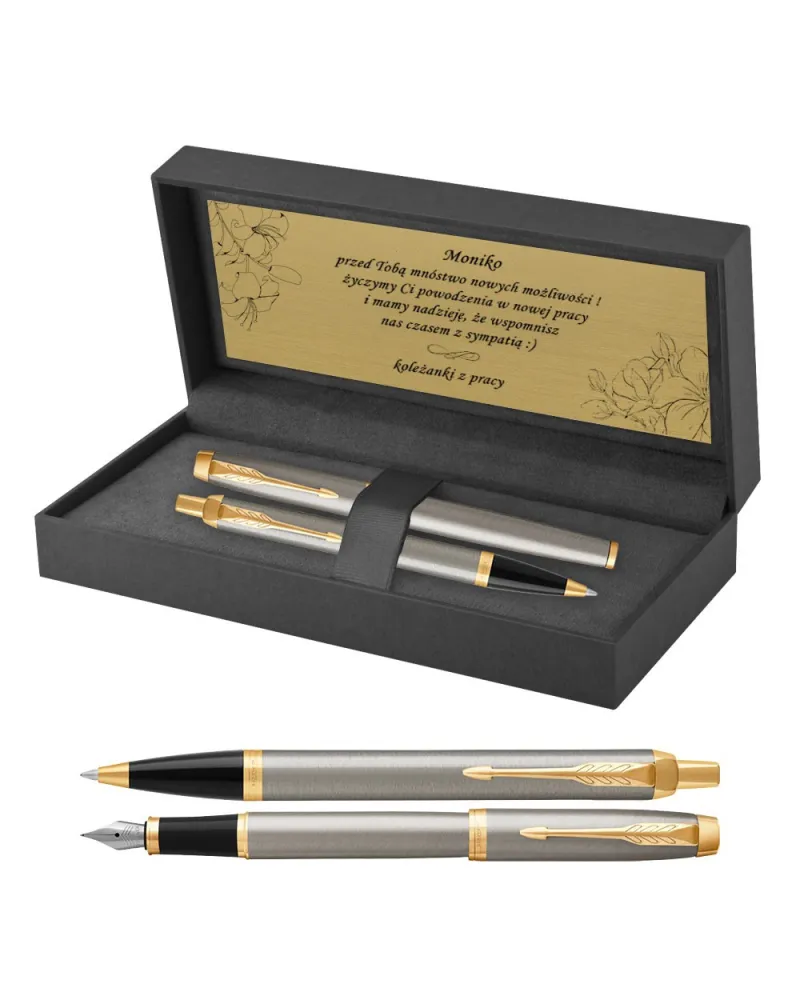 Długopis i Pióro Parker IM Brushed Metal GT w Pudełku z Grawerem (1931670/8) Długopis i Pióro Parker IM Brushed Metal GT w Pudełku z Grawerem (1931670/8)
