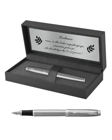 Pi&oacute;ro wieczne Parker IM Stainless Steel CT w Pudełku z Grawerem (2143635/6)