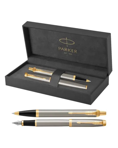 Długopis i Pi&oacute;ro Parker IM Brushed Metal GT (1931670/10)
