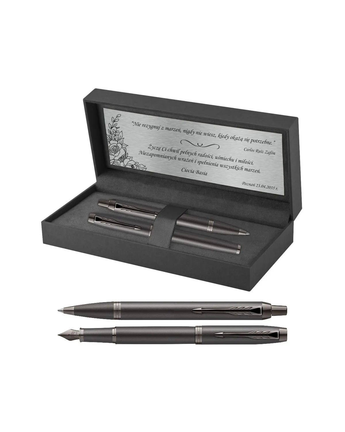 Długopis + Pi&oacute;ro Parker IM Professionals Monochrome Bronze z Grawerem (2172961/2)