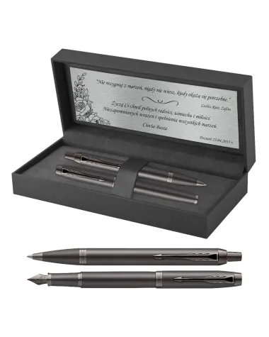 Długopis + Pi&oacute;ro Parker IM Professionals Monochrome Bronze z Grawerem (2172961/2)