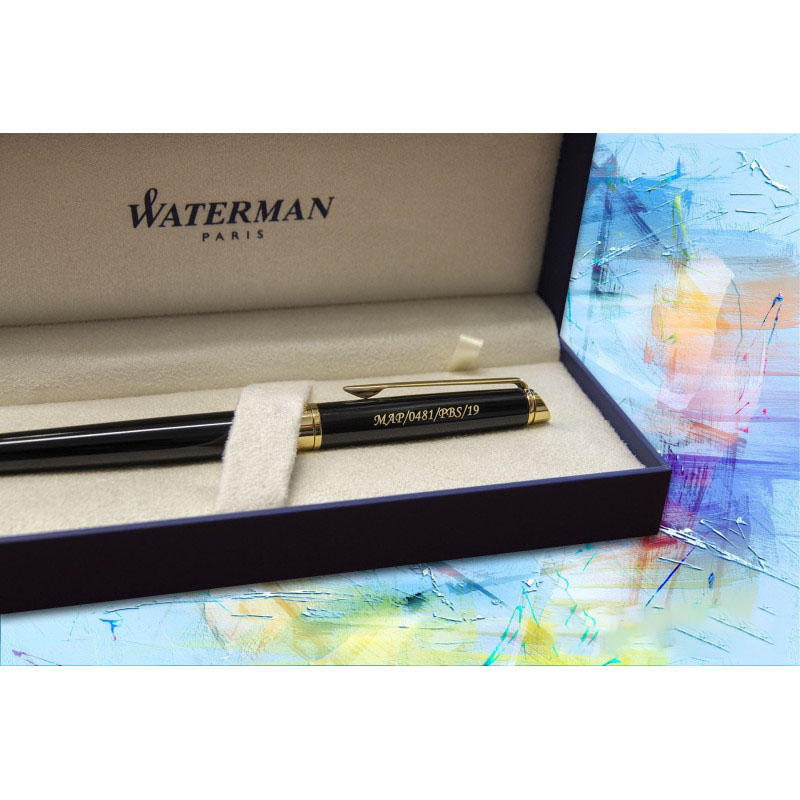 Pióro wieczne Waterman Hémisphère czarne GT S0920610 w etui z grawerem MAP/0481/PBS/19