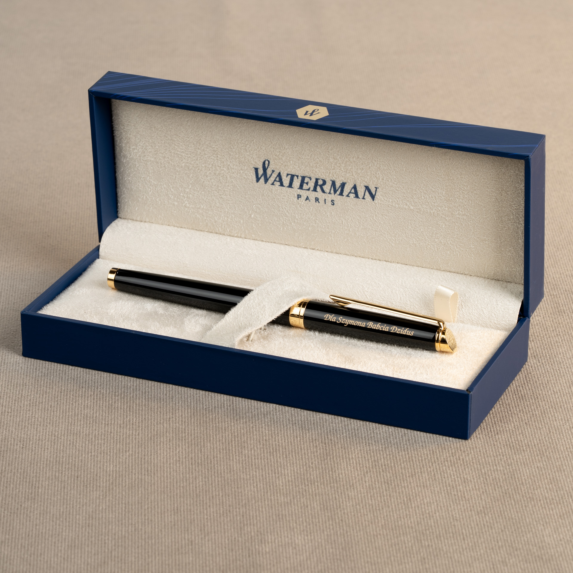 Pióro wieczne Waterman Hemisphere czarne GT S0920610 w eleganckim etui z grawerem