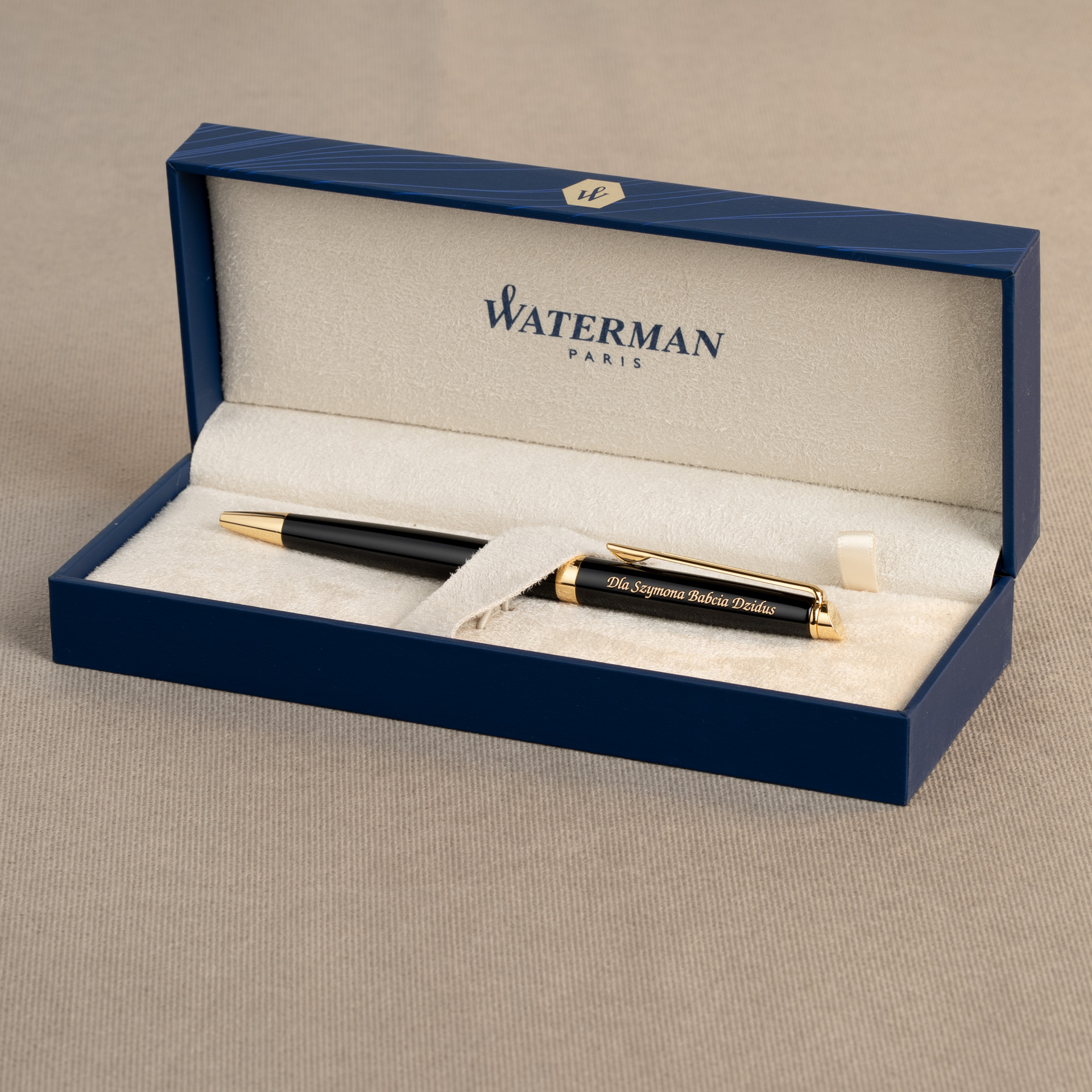 Długopis Waterman Hemisphere czarny GT S0920670 w eleganckim etui z grawerem
