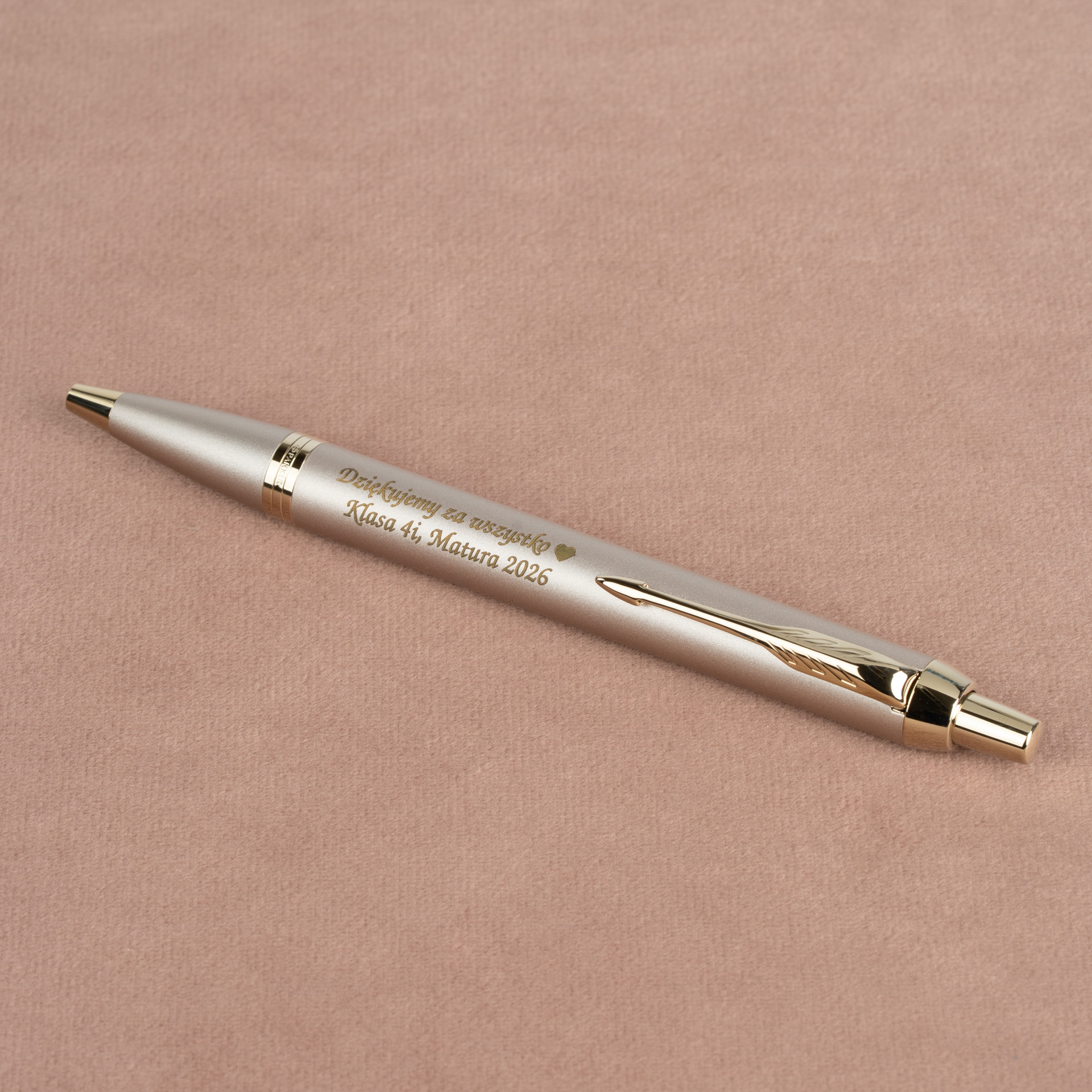 Długopis Parker IM Professionals Monochrome Champagne z grawerem, elegancki złoty długopis Parker IM