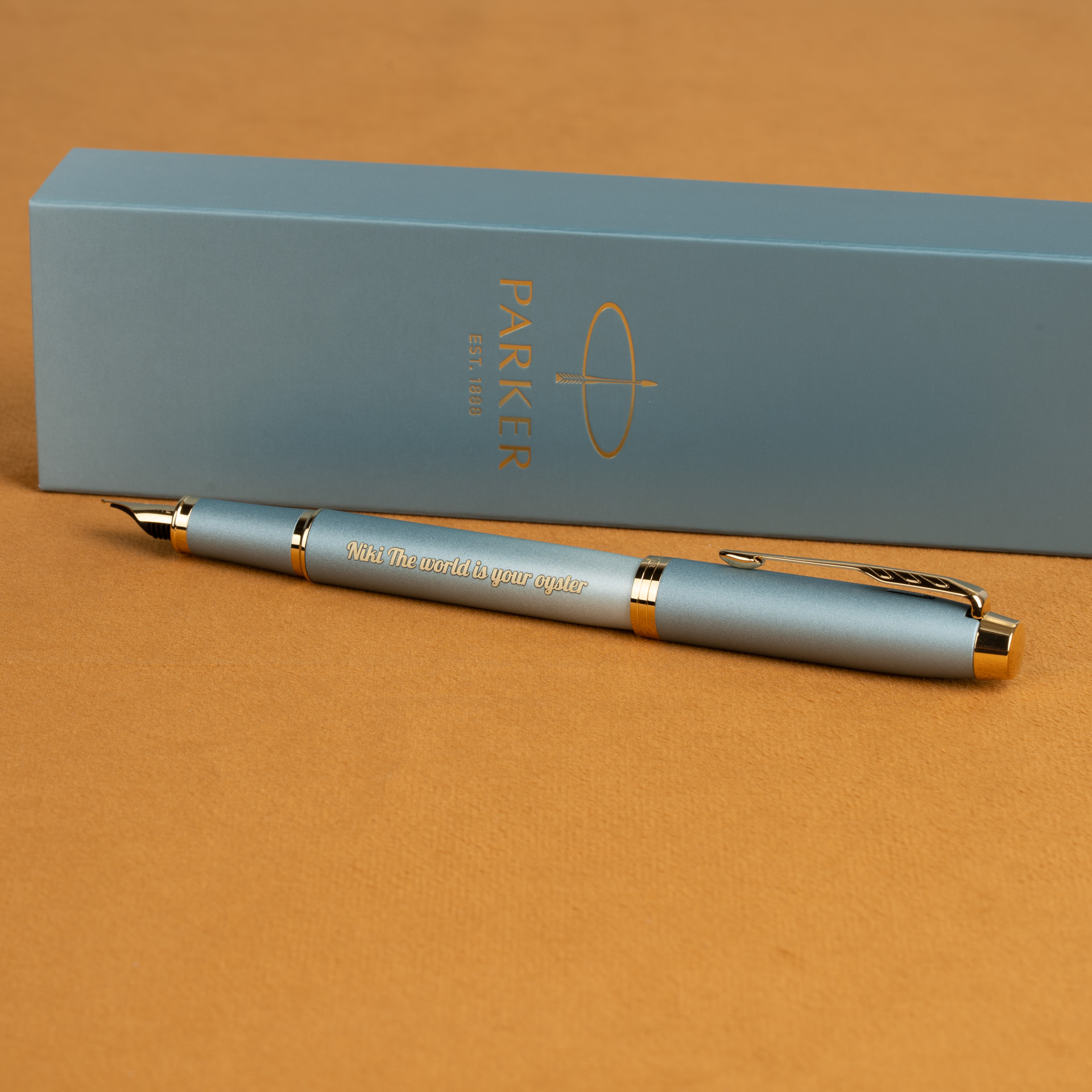 Pióro wieczne Parker IM Rituals Turquoise Green z grawerem „Niki The world is your oyster”, eleganckie etui