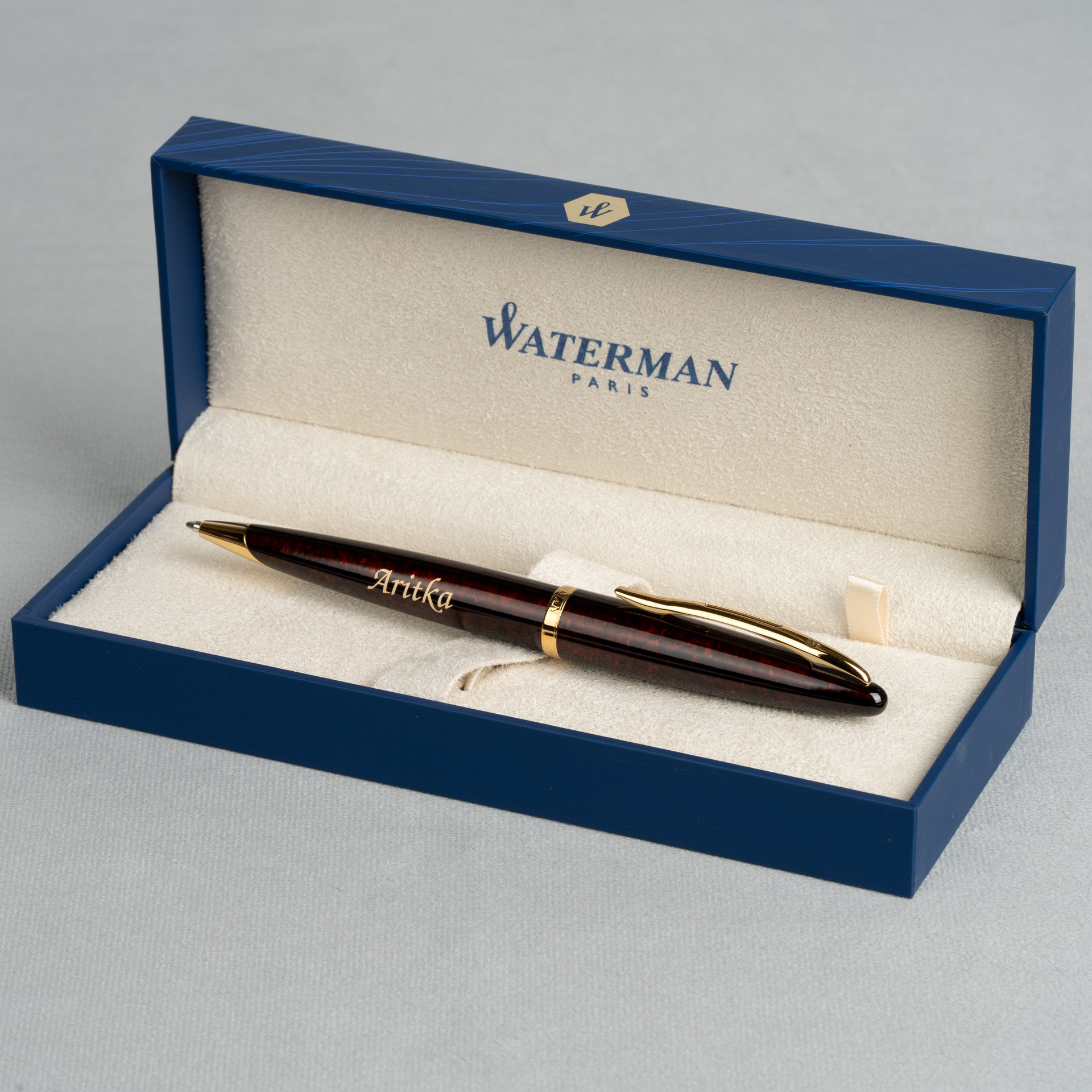 Długopis Waterman Carene bursztyn GT z grawerem imienia w eleganckim etui Waterman
